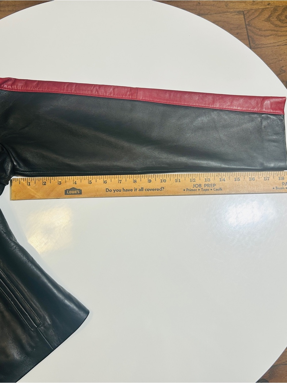 WilliSmith Black Leather Bomber Jacket with Red Trim - Picture 5 of 8